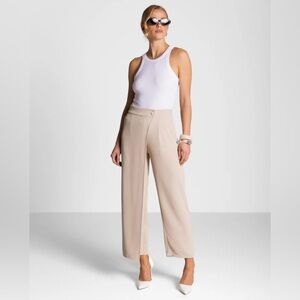 JAKI  London Women's Asymmetric Wrap Trousers Light Beige Size Small